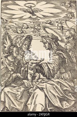 La Sainte famille avec Sainte Anne et Saint Joachim, 1512. Banque D'Images