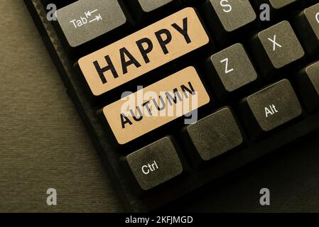 Affiche « Happy Autumn ». Aperçu de l'entreprise commémoration spéciale annuelle Banque D'Images