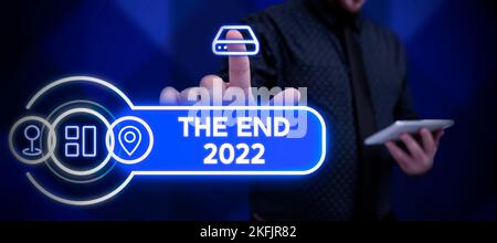 Légende conceptuelle fin 2022. Photo conceptuelle bonne année derniers jours de 2022 résolutions célébration Banque D'Images