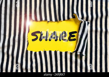 Partage de texte d'écriture manuscrite. Partie ou partie de l'approche commerciale montant plus élevé qui est divisé entre le nombre d'éléments affichés Banque D'Images