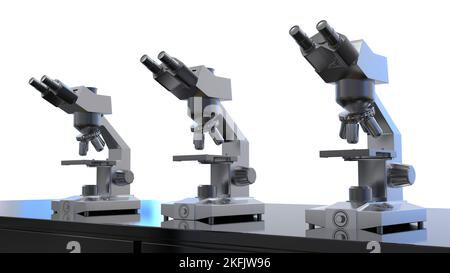 Microscopes optiques, illustration Banque D'Images