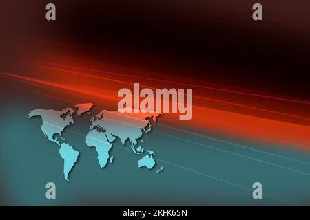 Concept d'actualité révolutionnaire avec carte du monde en arrière-plan Banque D'Images