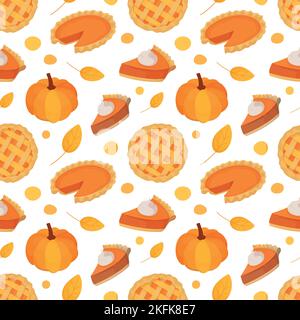 Fond coloré répétition de motif des fêtes de Thanksgiving choses liées, fait de simples illustrations vectorielles. Illustration de Vecteur