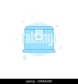 Icône Multi-ooker. Illustration plate. Style de ligne pleine. Conception monochrome bleue. Contour modifiable. Régler l'épaisseur de ligne. Banque D'Images