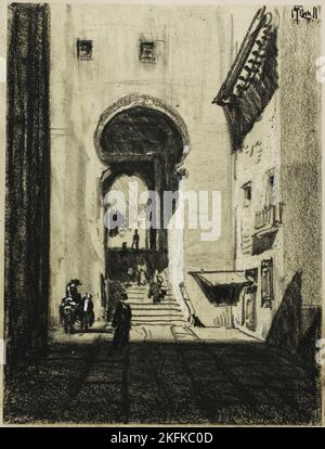 Entrée à Zocodover, Toledo, ch. 1903. Banque D'Images