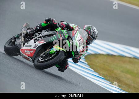 Samedi 19 novembre 2022. Championnat du monde FIM Superbike. Phillip Island, Australie. Pratique libre 3. Alex Lowes, Kawasaki Racing Team World Superbike. Banque D'Images