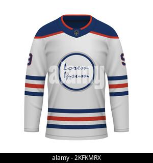 Maillot extérieur Realistic Ice Hockey Edmonton, modèle de maillot pour uniforme de sport Illustration de Vecteur