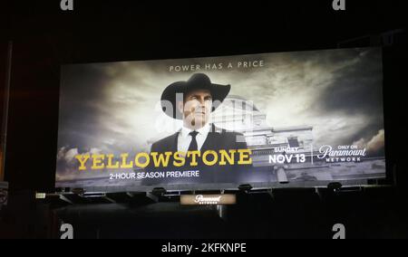Los Angeles, Californie, États-Unis 13th novembre 2022 Kevin Costner Yellowstone Billboard on 13 novembre 2022 à Los Angeles, Californie, États-Unis. Photo par Barry King/Alay stock photo Banque D'Images