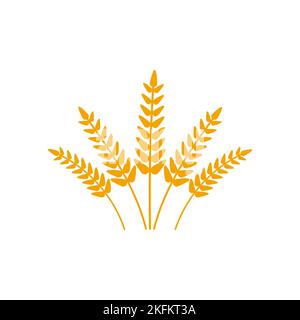 Logo des couronnes de blé. Icône d'oreille de blé. Symbole de l'agriculture vectorielle. Illustration de Vecteur