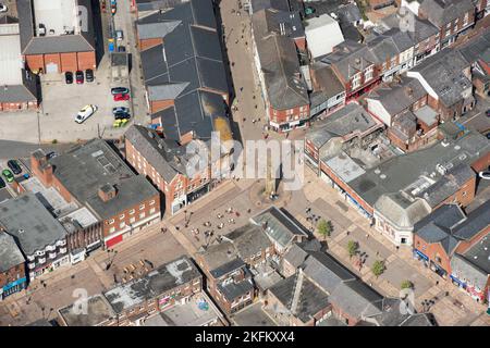 Tour de l'horloge, datée de 1876, construite par le court Leet sur le site de l'ancien marché, Ormskirk, Lancashire, 2021. Banque D'Images