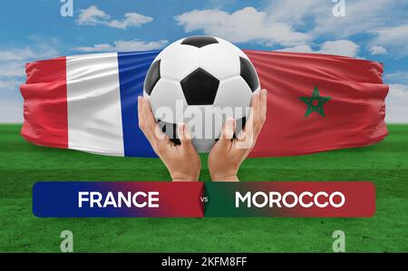 France vs Maroc équipes nationales football football football concept de compétition. Banque D'Images