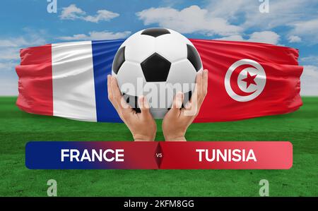 France contre Tunisie équipes nationales football football football concept de compétition. Banque D'Images