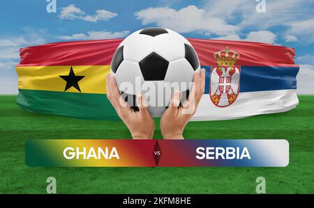 Ghana vs Serbie équipes nationales football football football concept de compétition. Banque D'Images