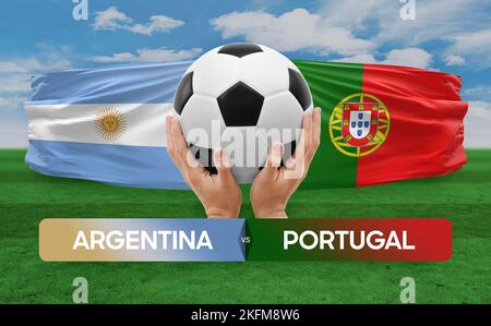 Argentine vs Portugal équipes nationales football football football concept de compétition. Banque D'Images
