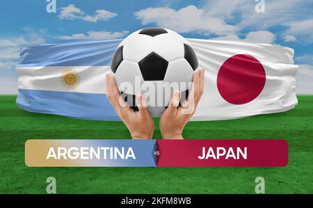 Argentine vs Japon équipes nationales football football football concept de compétition. Banque D'Images