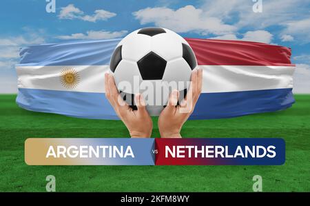 Argentine contre pays-Bas équipes nationales football football football concept de compétition. Banque D'Images