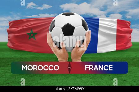 Maroc vs France équipes nationales football football football concept de compétition. Banque D'Images