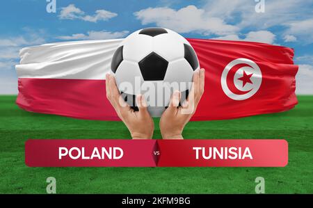 Pologne vs Tunisie équipes nationales football football football concept de compétition. Banque D'Images