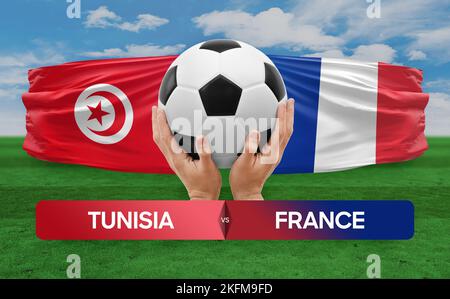 Tunisie vs France équipes nationales football football football concept de compétition. Banque D'Images