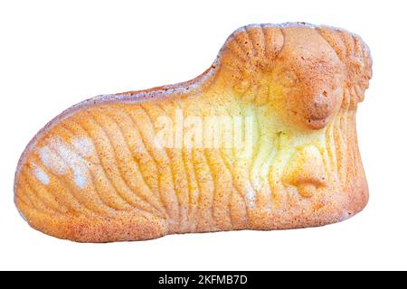 agneau de pâques - gâteau de pâques, isolé sur fond blanc Banque D'Images