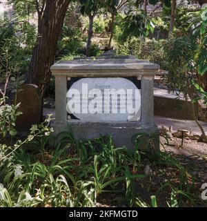 Cimetière de Trafalgar, Gibraltar. Tombe de Henry Edward Andrew Sheppard, mort de fièvre jaune en 1813. Gibraltar a subi des flambées de fe jaune Banque D'Images