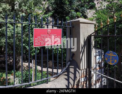 Cimetière de Trafalgar, Gibraltar. Les restes de deux des combattants britanniques qui sont morts de blessures reçues lors de la bataille de Trafalgar en 1805 sont enterrés Banque D'Images