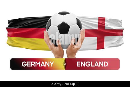 L'Allemagne contre l'Angleterre équipes nationales football football football match concept de compétition. Banque D'Images