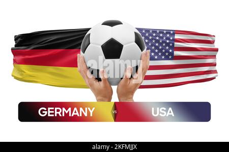L'Allemagne contre les États-Unis équipes nationales football football match concept de compétition. Banque D'Images