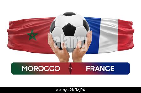 Maroc vs France équipes nationales football football football concept de compétition. Banque D'Images