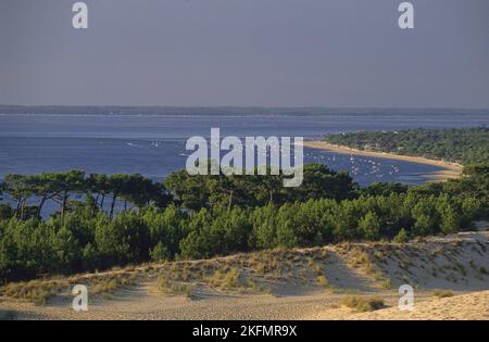 France. Aquitaine. Gironde (33). Le bassin d'Arcachon vu de la dune de Pyla Banque D'Images