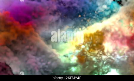 3D rendu de masse de nuage coloré ou de fumée. Un arrière-plan abstrait Banque D'Images