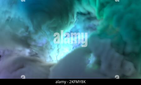 3D rendu de masse de nuage coloré ou de fumée. Un arrière-plan abstrait Banque D'Images