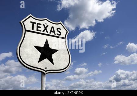 Texas - l'état de l'étoile solitaire - signalisation routière Banque D'Images