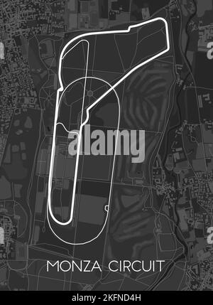 Carte du circuit de Monza, Italie Illustration de Vecteur