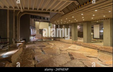 Trente ville: Zone archéologique - sous le centre historique de trente nous trouvons l'ancienne ville romaine de Tridentum - Trentin-Haut-Adige, Italie Banque D'Images