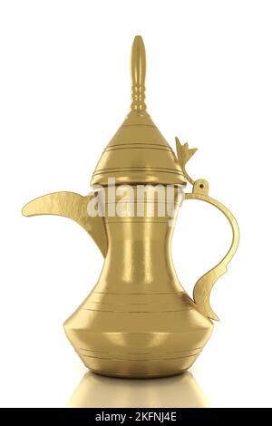 Moyen-Orient arabe Coffee Pot Dallah Un symbole de l'hospitalité arabe 3D Illustration rendu Banque D'Images