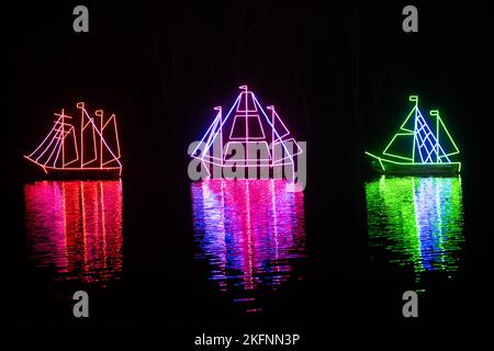 Lumières de Noël au Palais de Blenheim, 2020. Banque D'Images