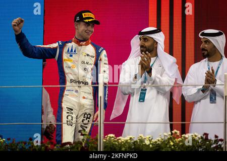 Ile de Yas, Abu Dhabi - 19//11/2022, VERSCHOOR Richard (nld), Trident, Dallara F2, portrait lors de la ronde 14th du Championnat de Formule 2 de la FIA 2022, de 18 novembre à 20, 2022 sur le circuit pas Marina, à l'île de Yas, Abu Dhabi - photo Sebastian Rozendaal / Dutch photo Agency / DPPI Banque D'Images