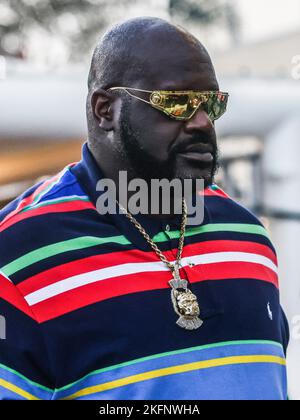 Abu Dhabi, Émirats arabes Unis. 19th novembre 2022. Shaquille O'Neal participe au Grand Prix d'Abou Dhabi de Formule 1 au circuit de plaisance de Yas sur 19 novembre 2022 à Abu Dhabi, aux Émirats arabes Unis. (Credit image: © Beata Zawrzel/ZUMA Press Wire) Banque D'Images