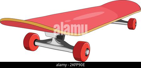 Illustration vectorielle de dessin animé rouge pour skateboard Illustration de Vecteur