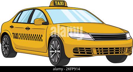 Illustration vectorielle d'une voiture de taxi jaune Illustration de Vecteur