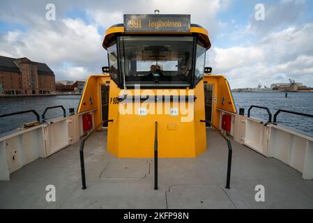 Le bus du port de Copenhague (Københavns Havnebusser) 991 ferry (Teglholmen) Banque D'Images