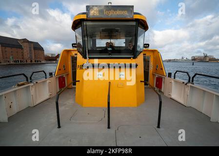 Le bus du port de Copenhague (Københavns Havnebusser) 991 ferry (Teglholmen) Banque D'Images