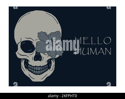 il peut être utilisé comme illustration ou logo sur un t-shirt, chapeau peut également être utilisé comme autocollant. La conception est également adaptée à temps pour Halloween le 31 octobre. Illustration de Vecteur