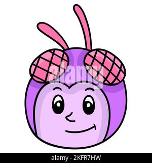 Illustration vectorielle d'un joli personnage de dessin animé d'un coccinelle Illustration de Vecteur