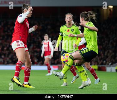 Londres, Royaume-Uni. 19th novembre 2022. Londres, Angleterre, 19 novembre 2022: Match de Super League pour femmes entre Arsenal et Manchester United au stade Emirates, Angleterre. (Daniela Torres/SPP) crédit: SPP Sport presse photo. /Alamy Live News Banque D'Images