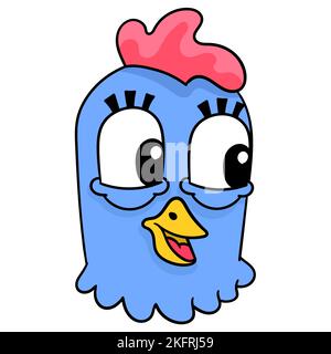Motif vectoriel d'une tête de poulet sur fond blanc Illustration de Vecteur