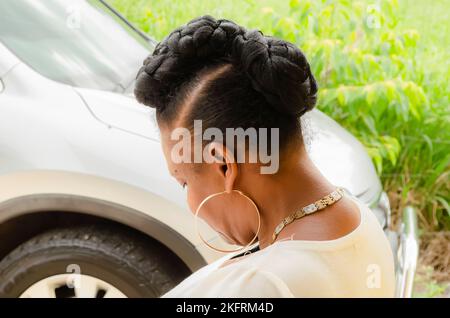 Un style de cheveux magnifique Banque D'Images