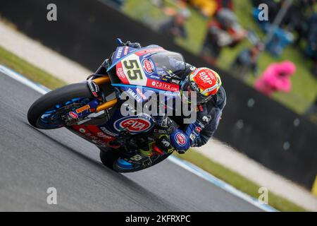 Dimanche, 20 novembre, 2022. Championnat du monde FIM Superbike. Phillip Island, Australie. Course 2. Andrea Locatelli, Pata Yamaha World Superbike Team. Locatelli a terminé la course 2 en cinquième place. Banque D'Images