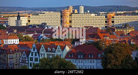 Vue sur la ville depuis Petersberg, Erfurt, Thuringe, Allemagne, Europe Banque D'Images